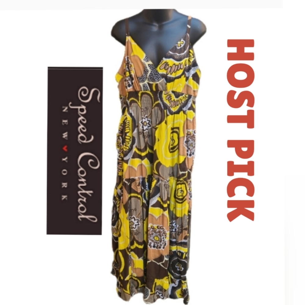 SPEED CONTROL ABSTRACT  PRINT  MAXI DRESS NWT